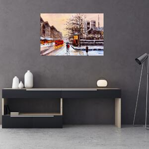 Slika -Slikani zimski grad (90x60 cm)