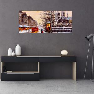 Slika -Slikani zimski grad (120x50 cm)