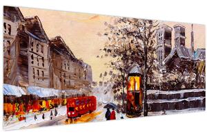 Slika -Slikani zimski grad (120x50 cm)
