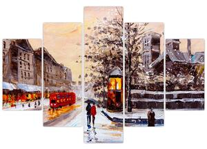 Slika -Slikani zimski grad (150x105 cm)