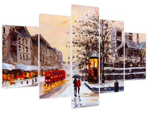 Slika -Slikani zimski grad (150x105 cm)