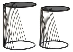 Okrugli pomoćni stolići u setu 2 kom sa staklenom pločom stola ø 41 cm Trento – Premier Housewares