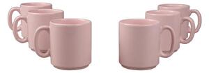 Set od 6 Kütahya Porselen Classic ružičastih šalica, 330 ml