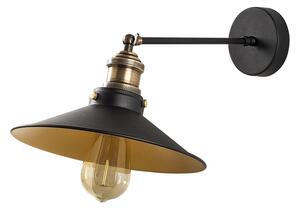 Opviq Zidna lampa SAGLAM, crno- zlatna, metal 25 x 40 cm, visina 20 cm, promjer sjenila 25 cm, E27 40 W, Sağlam - 3741