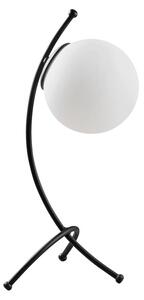 Opviq Stolna lampa YAY, crno- bijela, metal- staklo, 23 x 18 cm, visina 43 cm, promjer kugle 15 cm, duljina kabla 200 cm, E27 40 W, Yay - 5011