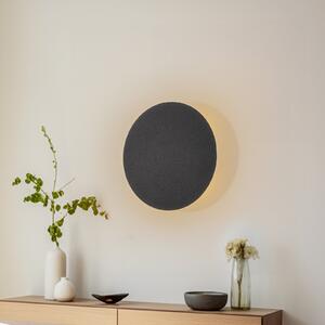 TK Lighting Lunaia Nova zidna svjetiljka, crna, Ø 30 cm, prigušiva, Crno, Dnevni boravak/blagovaonica, Metal