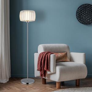 Globo Podna lampa Maribel, visina 150 cm, krom/prozirno, metal, Providna, Dnevni boravak/blagovaonica, Plastika