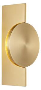 Globo Jasper LED zidna svjetiljka, visina 28 cm, mat mjed, metal, Zlato / mjed, Dnevni boravak/blagovaonica, Metal