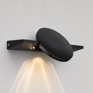 Globo Jasper LED zidna svjetiljka, visina 28 cm, mat crna, metal, Crno, Dnevni boravak/blagovaonica, Metal