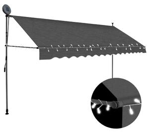 VidaXL Tenda na ručno uvlačenje s LED svjetlima 350 cm antracit