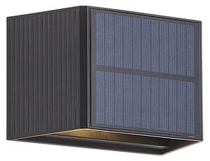 Vanjska zidna svjetiljka crna uklj. LED 2-svjetla IP65 Solarna - Christof