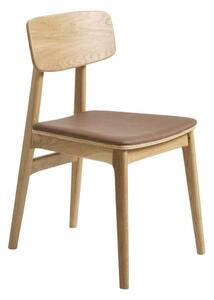 Konjak smeđa/u prirodnoj boji blagovaonska stolica od umjetne kože Livo – Unique Furniture