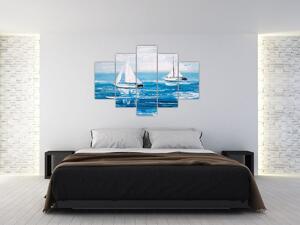 Slika - Slikane jahte na moru (150x105 cm)