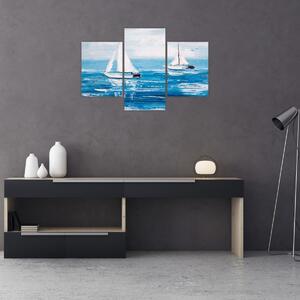 Slika - Slikane jahte na moru (90x60 cm)