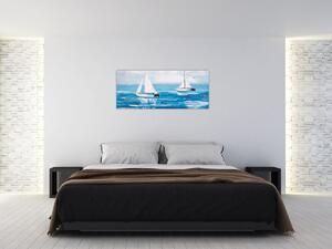 Slika - Slikane jahte na moru (120x50 cm)