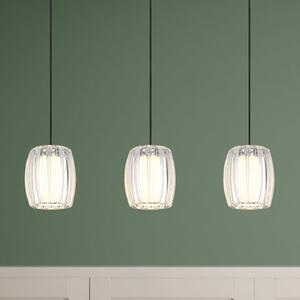 Globo Maribel viseća svjetiljka, duljina 86 cm, krom/prozirno, metal, 3 svjetla, prigušiva, Providna, Dnevni boravak/blagovaonica, Plastika