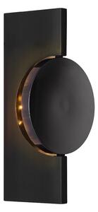 Globo Jasper LED zidna svjetiljka, visina 20 cm, mat crna, metal, Crno, Dnevni boravak/blagovaonica, Metal