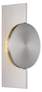 Globo Jasper LED zidna svjetiljka, visina 28 cm, mat nikl, metal, Metalik, Dnevni boravak/blagovaonica, Metal
