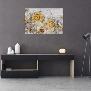Slika - Suncokret u zidu (90x60 cm)