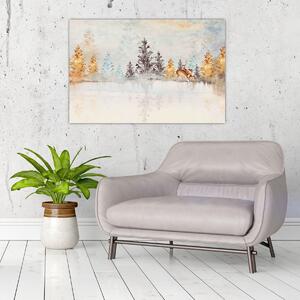 Slika - Akvarel šuma (90x60 cm)