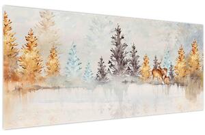 Slika - Akvarel šuma (120x50 cm)