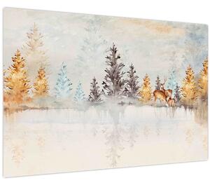 Slika - Akvarel šuma (90x60 cm)