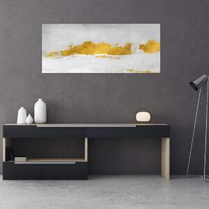 Slika - Zlatni i sivi potezi (120x50 cm)