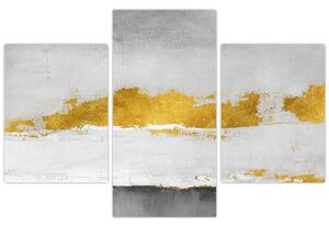 Slika - Zlatni i sivi potezi (90x60 cm)
