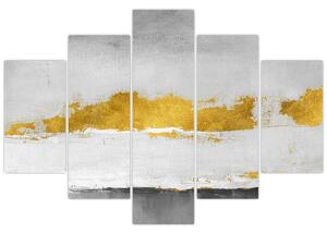 Slika - Zlatni i sivi potezi (150x105 cm)