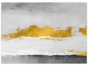 Slika - Zlatni i sivi potezi (70x50 cm)