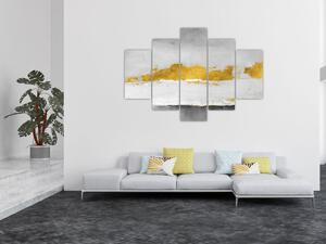 Slika - Zlatni i sivi potezi (150x105 cm)
