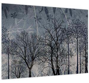 Slika - Siluete stabala s lišćem (70x50 cm)