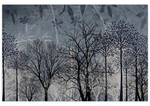 Slika - Siluete stabala s lišćem (90x60 cm)