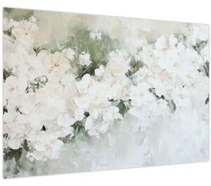 Slika - Apstrakcija bijelog cvijeća (90x60 cm)