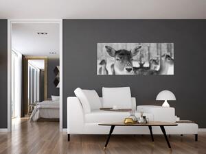Slika - Bambi, crno-bijela (120x50 cm)