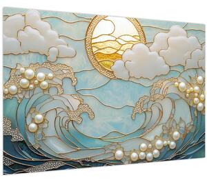 Slika - 3D biseri u oceanu (90x60 cm)