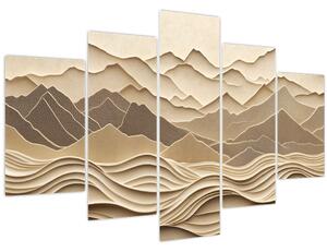 Slika - 3D linije planina (150x105 cm)