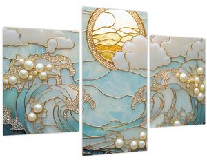 Slika - 3D biseri u oceanu (90x60 cm)