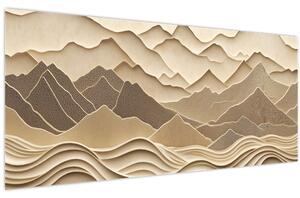 Slika - 3D linije planina (120x50 cm)