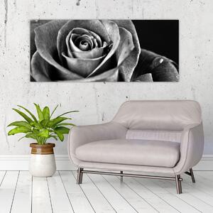 Slika - Ruža, crno-bijela (120x50 cm)