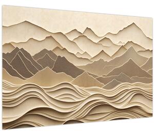 Slika - 3D linije planina (90x60 cm)