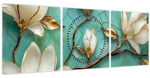 Slika - 3D magnolije (sa satom) (90x30 cm)