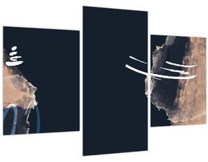 Slika - Tamnoplava apstrakcija (90x60 cm)