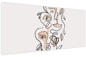 Slika - Line art tretmani lica (120x50 cm)