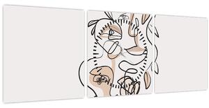 Slika - Line art tretmani lica (sa satom) (90x30 cm)