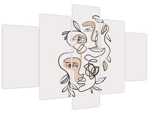 Slika - Line art tretmani lica (150x105 cm)
