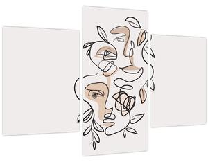 Slika - Line art tretmani lica (90x60 cm)