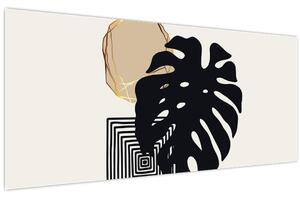 Slika - Apstrakcija s tropskim lišćem N⁰2 (120x50 cm)