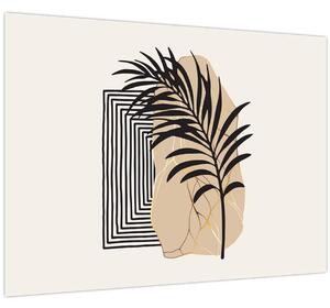 Slika - Apstrakcija s tropskim lišćem N⁰3 (70x50 cm)
