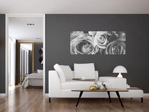 Slika - Ruža, crno-bijela (120x50 cm)